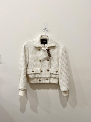 Maje crop tweed blazer jacket, 34 FR / US 2