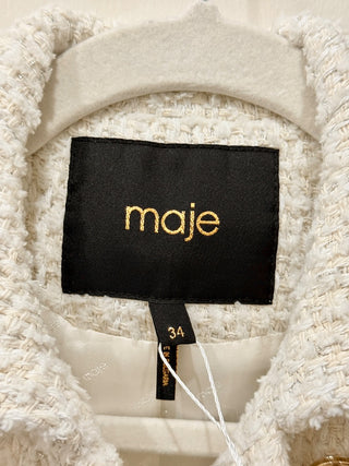 Maje crop tweed blazer jacket, 34 FR / US 2