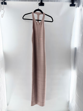 Herve Leger long bandage dress with back embellishment, S