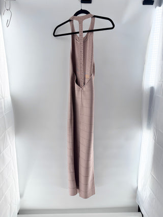 Herve Leger long bandage dress with back embellishment, S