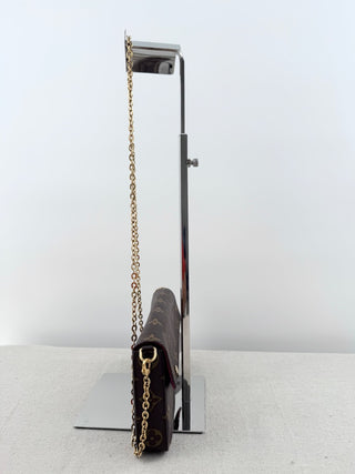 Louis Vuitton pochette felicie monogram bag with chain