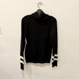 Ellsworth+Ivey Apres Ski Turtleneck Pullover Knit Sweater Black/White Women's XS