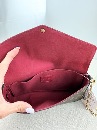 Louis Vuitton pochette felicie monogram bag with chain