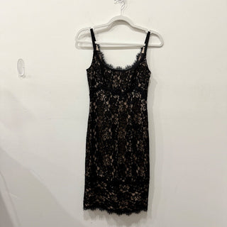 Diane von Furstenberg Olivia Sleeveless Mini Sheath Dress Black & Nude Women's 0