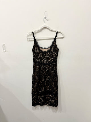 Diane von Furstenberg Olivia Sleeveless Mini Sheath Dress Black & Nude Women's 0