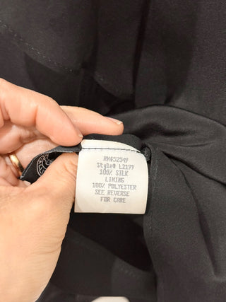 Laundry by Shelli Segal 100% Silk Sleeveless Midi Slip Dress Black Womens Size 6