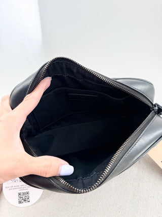 Saint Laurent leather chevron stitch black hardware lou lou camera bag