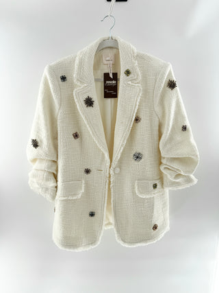 Cinq a sept embellished tweed blazer, 10