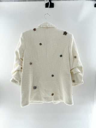 Cinq a sept embellished tweed blazer, 10