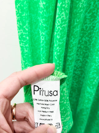 NWT Pitusa Inca Sleeveless V-Neck Maxi Coverup Sundress Green Women Petite/Small