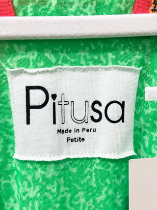 NWT Pitusa Inca Sleeveless V-Neck Maxi Coverup Sundress Green Women Petite/Small