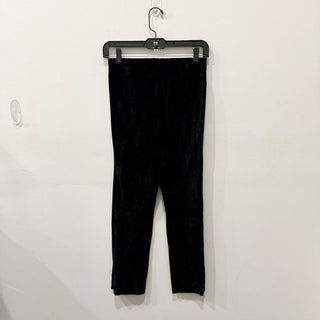 Vince Lamb Leather High Waisted Slim Fit Split Hem Crop Pants Black Women's S