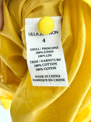 Ulla Johnson Linen mini dress with crochet cutouts and long sleeves, 4