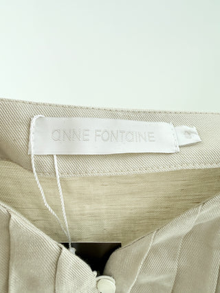 Anne Fontaine Midi dress with lace insets, button detailing, & ruffled hem, 42