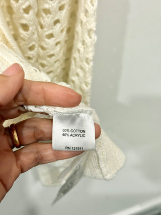 Lna knit cardigan sweater with front hooks, S