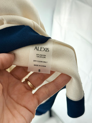 Alexis rayon knit set mini pleated dress and cardigan, S