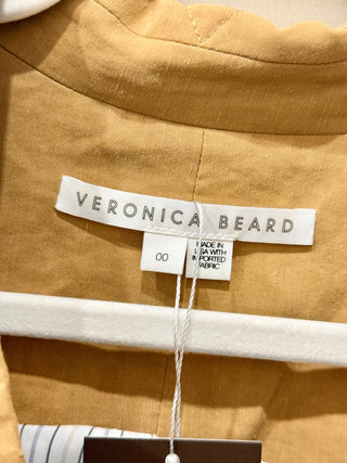 Veronica Beard Amika Linen Blend Double-Breasted Tailored Vest Tan Women's 00