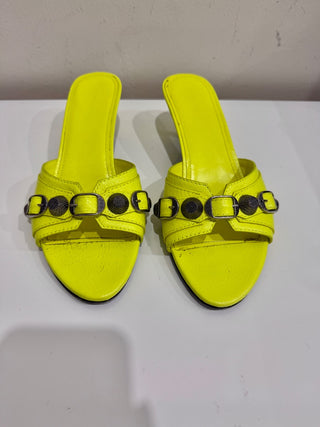 Balenciaga low heel slide sandals agneau cagole, 37.5