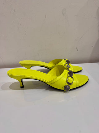 Balenciaga low heel slide sandals agneau cagole, 37.5