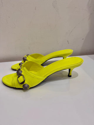 Balenciaga low heel slide sandals agneau cagole, 37.5