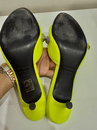 Balenciaga low heel slide sandals agneau cagole, 37.5