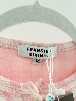 Frankies bikinis Gingham cardigan featuring button front closure, M