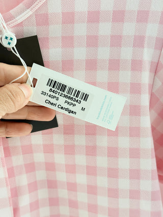 Frankies bikinis Gingham cardigan featuring button front closure, M