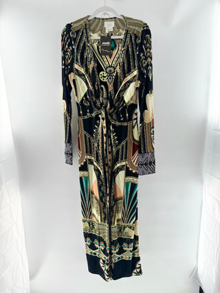 Camilla Egyptian Printed Maxi w/ Crystal Details, S