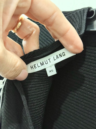 Helmut Lang Ribbed Knit Open Back Bodycon Mini Dress Black Women's Size XS