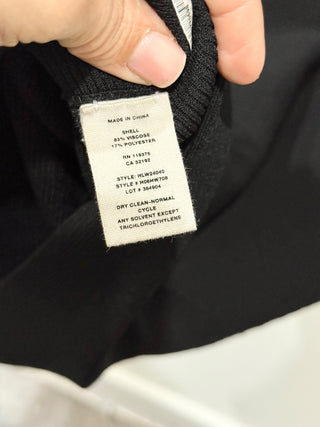 Helmut Lang Ribbed Knit Open Back Bodycon Mini Dress Black Women's Size XS