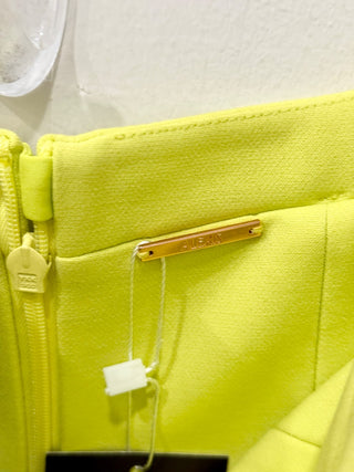 Alexis Bradshaw Strapless Sweetheart Short Romper Chartreuse Women's Size XS