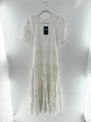 Alexis cotton long boho ruffle dress, S