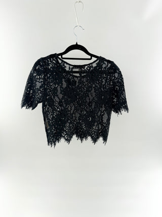Alexis crop lace top, S