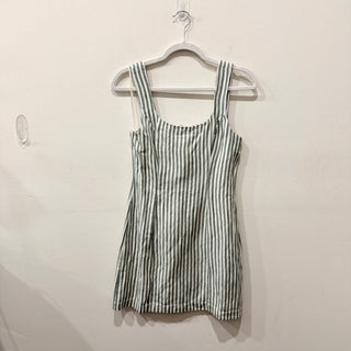 NWT Posse Diana Sleeveless Square Neck Linen Mini Dress Seagrass Stripe Women XS