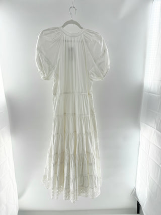 Alexis cotton long boho ruffle dress, S