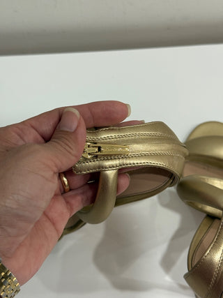 Gianvito Rossi Bijoux 100mm Leather Stilettos Heel Sandals Mekong Gold Womens 36