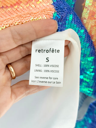 Retrofete sequin set top adn jogger pants, top S / bottom XS
