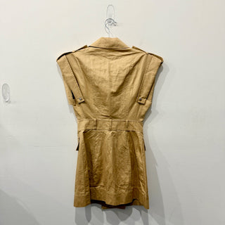 ALC Ryan Cotton Blend Cap Sleeve Wrap Trench Mini Dress Beige Women's Size 0