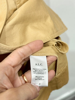ALC Ryan Cotton Blend Cap Sleeve Wrap Trench Mini Dress Beige Women's Size 0