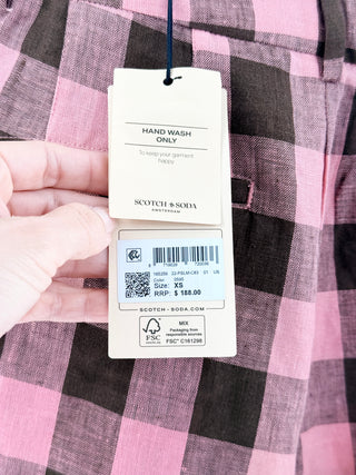 Scotch and Soda check linen pants, XS