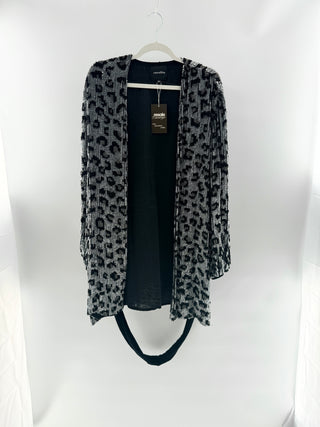 Retrofete mini sequin wrap dress leopard pattern, XS