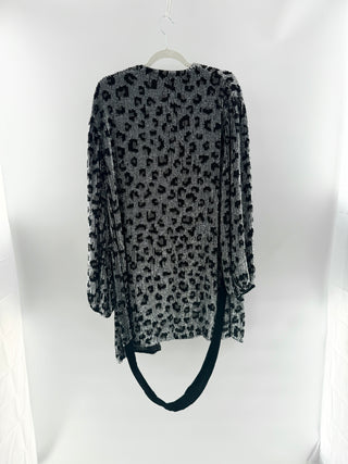 Retrofete mini sequin wrap dress leopard pattern, XS