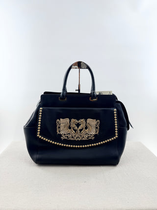 Roberto Cavalli large leather bag with gold studs