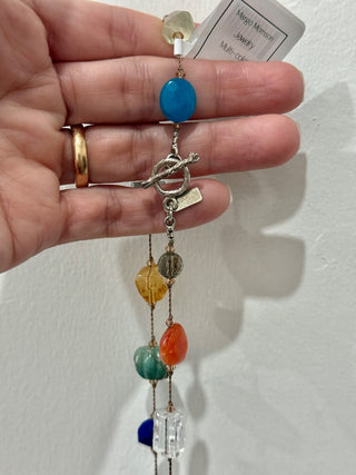 Margo Morrison Carnival Multi-Stone Long Necklace with Toogle Clasp