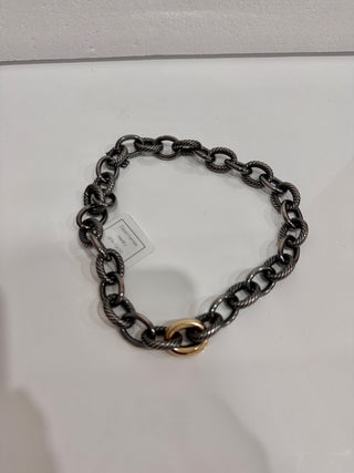 David Yurman DY Madison Darkened Silver / Gold Chain Chocker Necklace