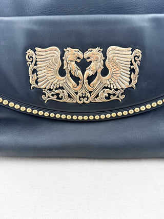 Roberto Cavalli large leather bag with gold studs