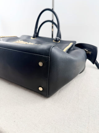 Roberto Cavalli large leather bag with gold studs