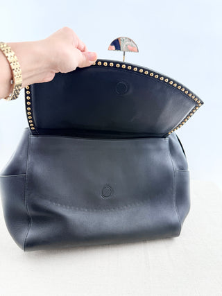 Roberto Cavalli large leather bag with gold studs