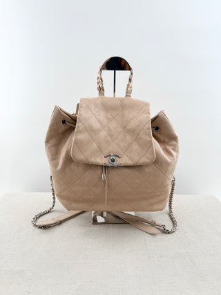 Chanel braided with style backpack in calfskin quilted leather