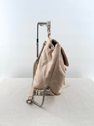 Chanel braided with style backpack in calfskin quilted leather